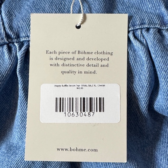 Bohme Poppy Ruffle Denim Top - Picture 2 of 5